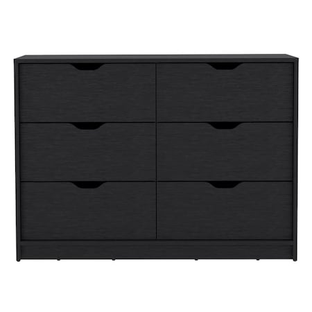 Tuhome Basilea 4 Drawers Dresser, 2 Cabinets, Black CLW8973